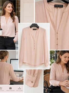 Ivanka Trump Blouse XS Pink Sheer Corporate Career Office Baddie Business Casual